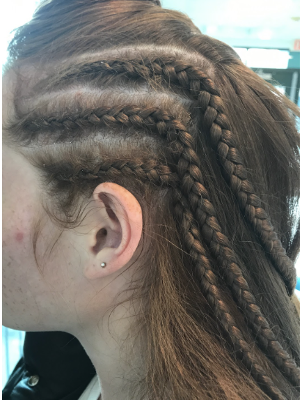 Riley Chluspa ’22, a member of field hockey team, got her cornrows put in with the team and will wear them until the team loses a game or until they reach the end of the postseason.
