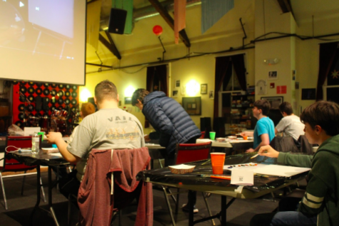Students of all grade levels unwind through art while following a painting tutorial at Toquet Hall this Friday, Jan. 3. 