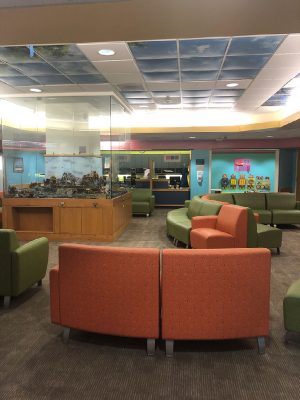 The pediatric waiting room at the Yale New Haven Children's Hospital lays empty as a result of the coronavirus.