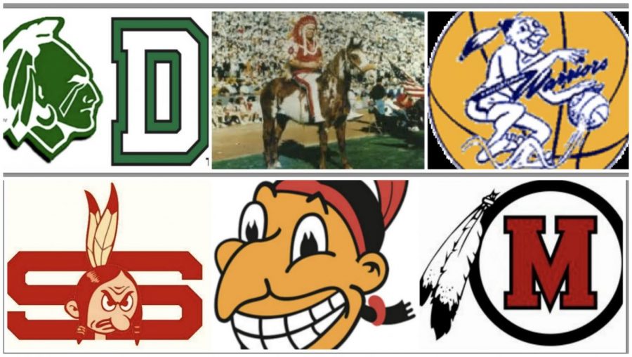Countless+organizations%2C+including+Dartmouth+College%2C+Stanford+University%2C+the+Kansas+City+Chiefs%2C+Clevland+Indians%2C+Golden+State+Warriors+and+Manchester+High+School+have+changed+their+outright+derogatory+mascots+shown+here.+Each+mascot+has+been+changed+into+things+with+no+offense+to+any+specific+ethnic+group.+