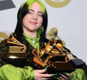 Billie Eilish swept the 62nd annual Grammys award show winning five of her six nominations: Best New Artist, Best New Album, Record of the Year, Song of the Year and Best Pop Vocal Album.

