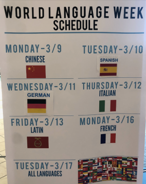 World Language Week was planned to span over 7 school days. However, only the first 3 were celebrated because of school cancellations due to the COVID-19 outbreak. It is unknown if World Language Week will continue when school is back in session. 
