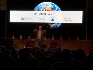Robert Ballard, discoverer of the remains of the R.M.S Titanic visits the Westport Public Library to to feature a presentation on the background of his career. The presentation started at 7pm and continued late into the night on Feb. 13, 2020 with over 375 members in the audience.