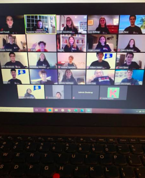 The We The People team discovered they had won their division over a Zoom call with teacher Suzanne Kammerman.