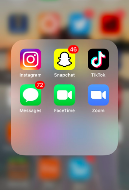 These six apps -- Instagram, Snapchat, TikTok, Messages, and Facetime -- are some of the apps students use to communicate during quarantine. 