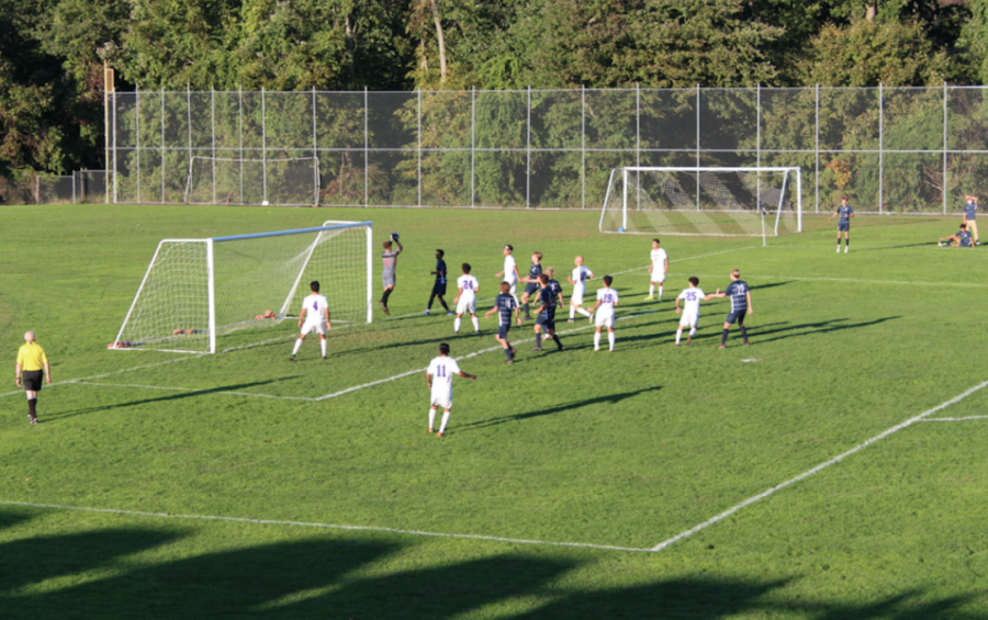 The Wreckers attempt to score in the second half but are shut down by Danbury goalie Matt Silva. 