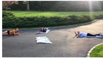  Pictured Molly Liles ’22, Cailen Geller ’22 and Romy Nusbalm ’22. During the summertime, hanging out with friends was easy to do outside and socially distant. As the weather gets cooler, it will be harder to hang out in the same ways. 
