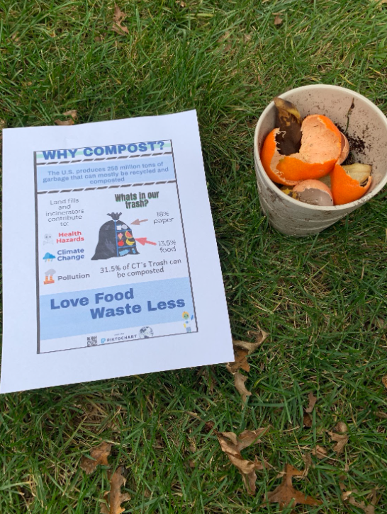 The Zero Waste Committee advocates for composting and reducing waste at home.