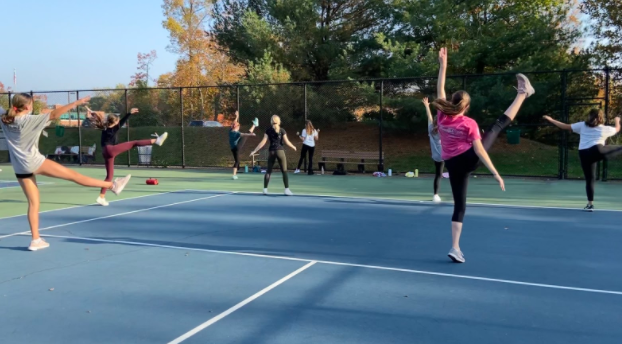 Due to COVID-19 and the absence of the traditional fall show, Staples Players hosts outdoor dance classes to keep their dance skills sharp and have some fun.