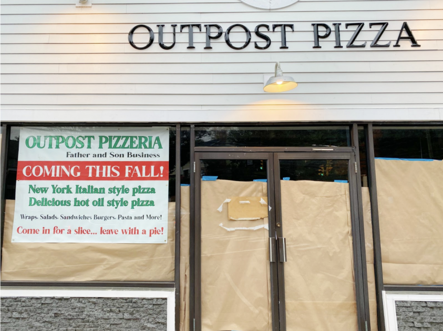 Outpost Pizza, a father son business formerly located in Stamford, moves into the space previously occupied by Community Dry Cleaners and plans to open this fall.