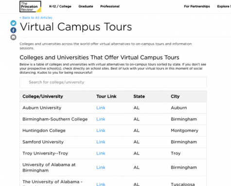 Virtual College Tours are available for High School Seniors to view due to the shut down of in-person tours after Covid-19 limitations.
