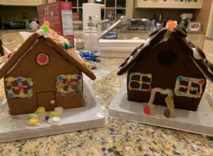 Creating gingerbread houses is a fun and festive activity to do with friends. At the end of the decorating session take to social media to ask others what they think of the houses to see who won the competition. 
