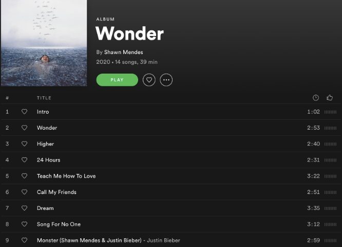 Shawn Mendes’ album “Wonder” released on Dec. 4 and contains 14 songs with one featuring Justin Bieber. 