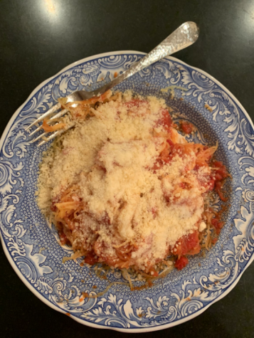 Marinara spaghetti squash is easy to make and a perfect meal to eat during the winter.