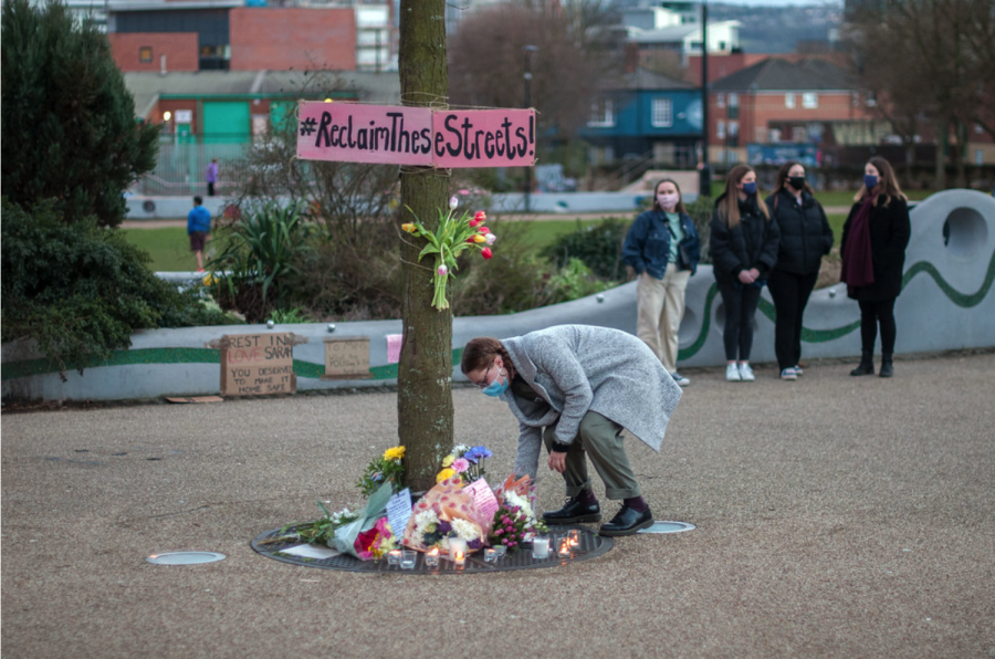 Women from all over England mourned for Sarah Everard.  The vigil they organized to represent women’s rights was not approved by the police in England, while a gathering to celebrate a soccer match was.
