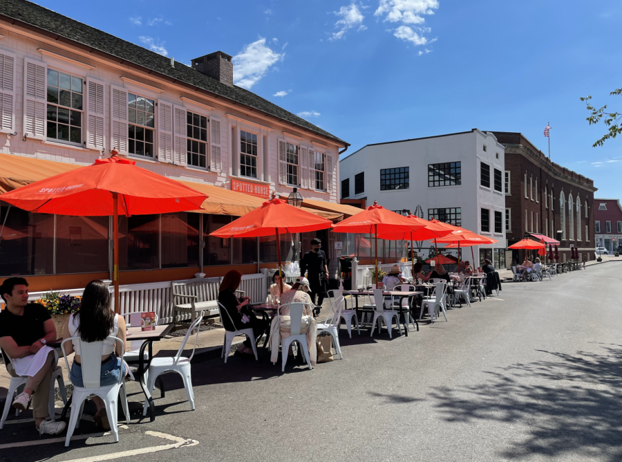 Restaurants in Connecticut are now able to dine at full capacity, which has allowed for a resurgence in popular Westport dining spots such as the Spotted Horse in downtown Westport. 