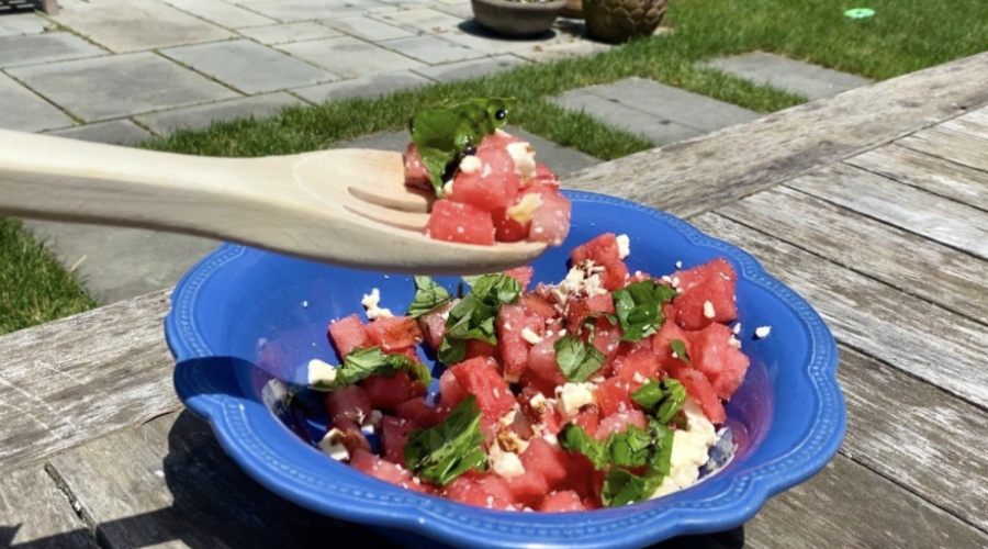 Watermelon feta salad is the perfect, refreshing choice of snack for this upcoming summer.