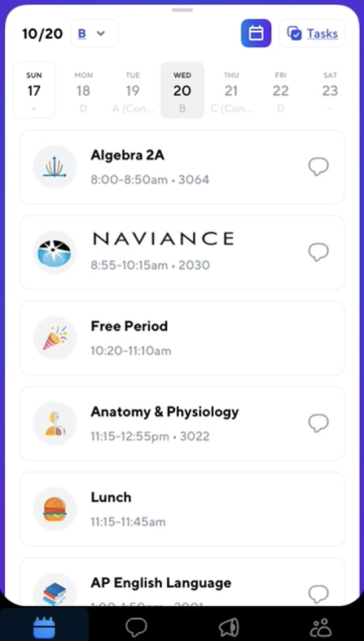 Students with free periods are able to attend college information sessions, which is a perfect opportunity to demonstrate interest in a school. *Graphic is adapted for article usage, Naviance is not displayed on the Saturn app.
