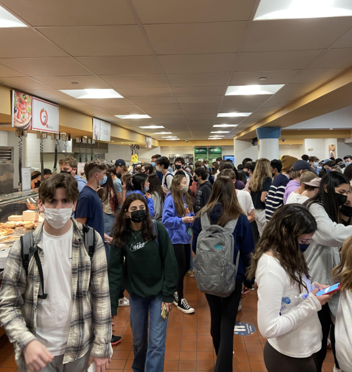  A typical crowded cafeteria kitchen during lunch wave one
