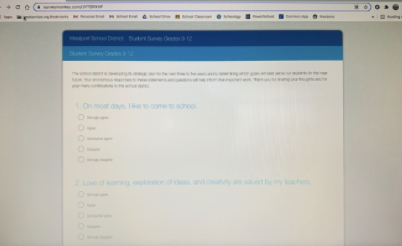 The student survey consisted of 40 multiple choice questions and four open-ended questions that asked students to reflect upon the start of the school year and how students have handled it thus far.