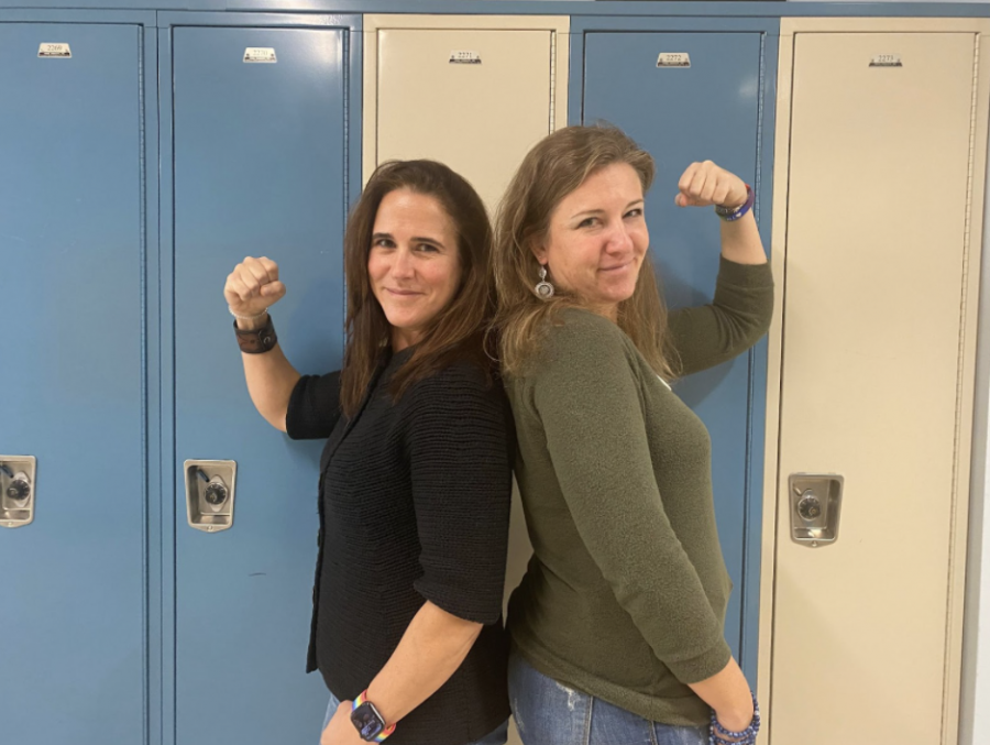 Catherine Schager and Rebecca Marsick: the iconic duo co-teaching Staples’ newest class, African American/Black & Puerto Rican/Latino studies. 
