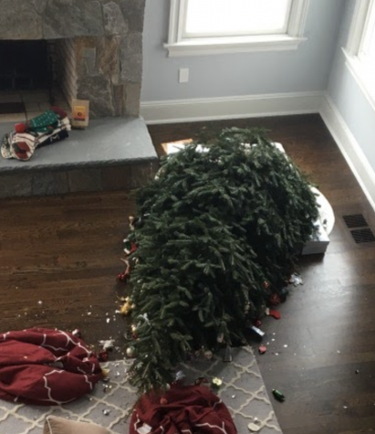 One last piece of advice. No matter where you get your Christmas tree from, make sure to secure it tightly or else you may find yourself like me and end up having to clean up the remains of ornaments, and no one wants that.