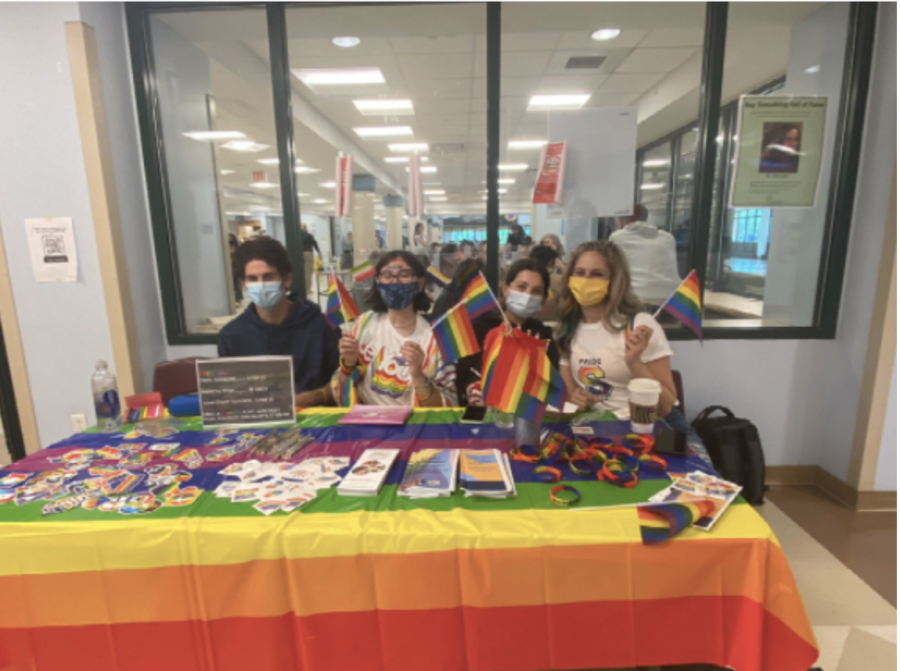 The pride coalition hosts many events including a celebration of Pride Club last year outside the cafeteria. 