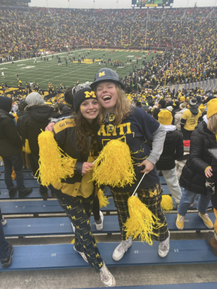 Goldman (left) dressed up for the Michigan Vs. Ohio State rivalry football game. 