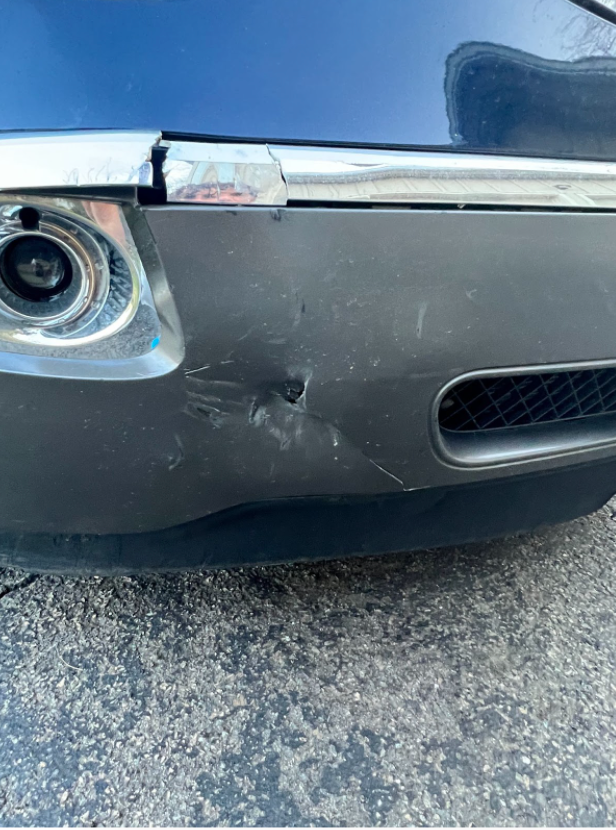 On Tuesday, my parked car was hit by a Staples junior in the seniors-only tennis parking lot. No juniors nor parents should be able to park in parking lots meant for seniors during and just after school hours. 
