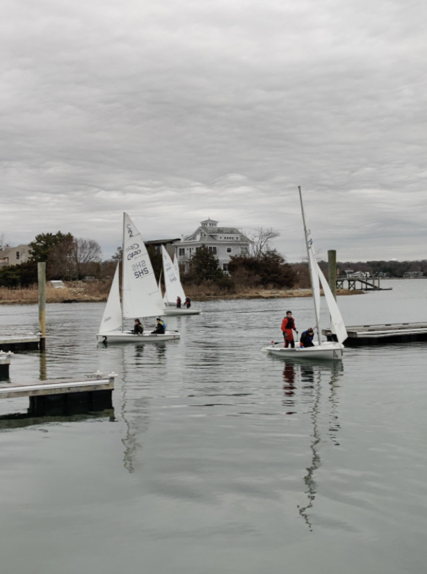 The Staples Sailing team sails out of Cedar Point Yacht Club in Westport and competes against coastal high schools, both public and private, throughout the season.