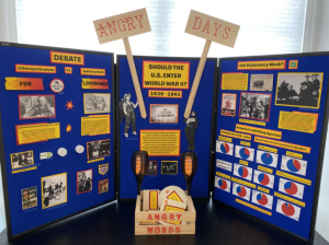 Participants of the National History Day competition take time to organize their research in a purposeful and visually appealing manner. Above are examples of exhibit style projects.