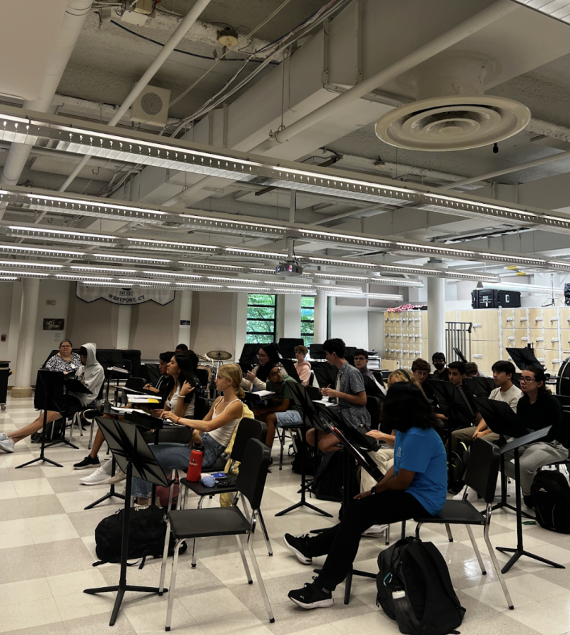 Students in AP Music Theory during period 4, featured in the middle of a busy day with Mr. Giampietro and Ms. Mascaro. Photograph by Audrey Curtis
