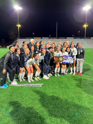 The Staples girls’ soccer team won 4-1 against Chesire in the CIAC finals on Nov. 20. Annabel Edwards ’25 was named MVP for her two goals during the game. 