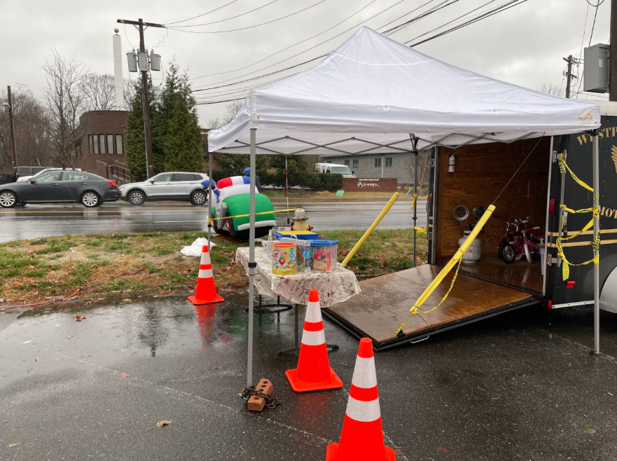 One of the Westport donation sites for Toys for Tots, located outside of ASF Sports and Outdoors on Dec. 5, 2022. 
