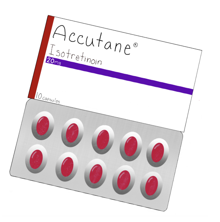 Isotretinoin, also known as Accutane, hit the market in 1982. It was invented in the 1960s by Hoffmann-LaRoche, a pharmaceutical company, who had originally developed it to prevent skin cancer. Later on, NCI Senior Investigator Gary Peck discovered that it was an effective way to treat acne. In 2020, 1.6 million people were on Accutane. It works by sucking out any bacteria from the skins oil glands, and it takes four to six months for the drug to work forever. 