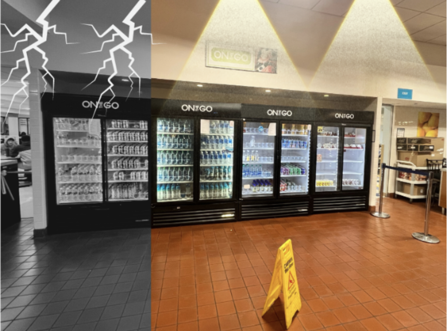 There seems to be a strikingly obvious discrepancy between both sides of the lunchroom refrigerator, students congregate alongside the side with more options, and flashier designs, while the other side is left untouched. 