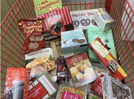 Each year Trader Joes stocks the shelf  with special holiday treats to enjoy. The wide variety ranges from chocolates, to peppermint cookies, candy canes, and even pasta sauce.