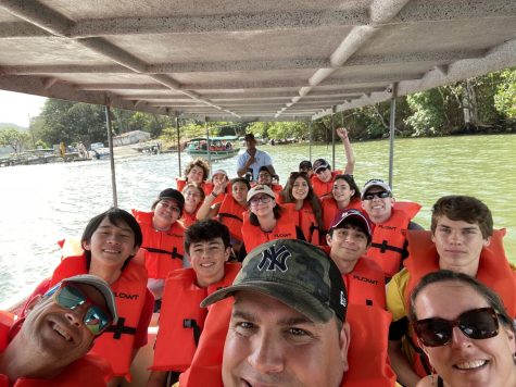 The group visited the Panama Canal and took a boat ride with a biologist along the canal, observing local wildlife in the process.
