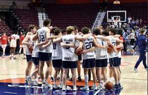 Despite the loss, Staples boys’ basketball had a record-breaking season. (Photo by Mark Sikorski)