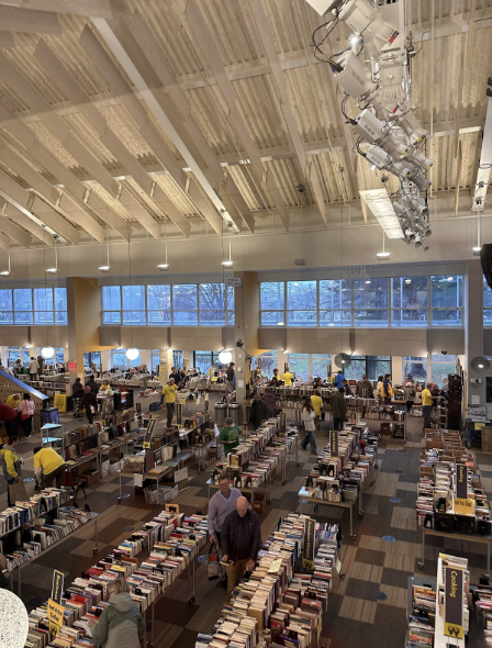 The Westport Library held their biannual fall book sale from Dec. 1-4. It attracted much of the community, and was an overall success. (Photo contributed by Rei Seltzer ’26)