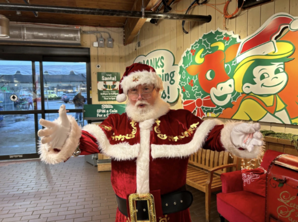 Staples substitute Bill Armstrong greets Stew Leonards’ shoppers as Santa from 11 a.m. - 6 p.m. on Saturdays and Sundays this holiday season.