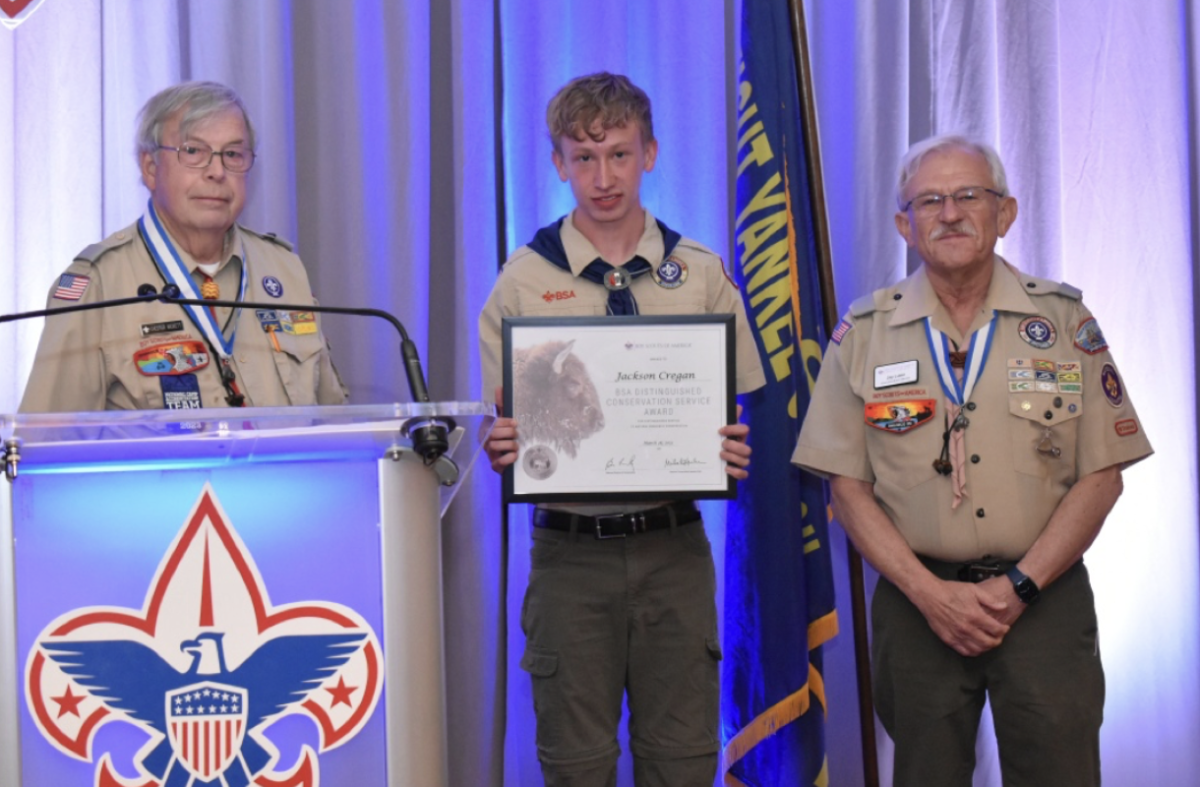Jackson Cregan 24 stands to become  the third Eagle Scout in 108 years to be awarded the Conservation Award after he completed two arduous environmental projects at Sherwood Island last fall. (Photo contributed by Jackson Cregan 24.)