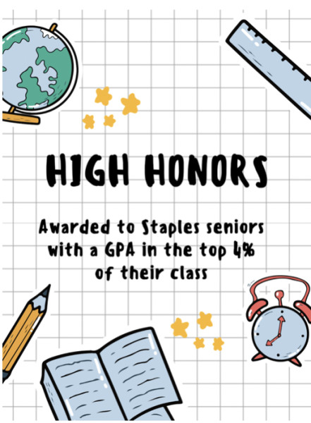 Every year, Staples high school honors its most high-performing seniors who have consistently demonstrated their academic abilities. They are honored at graduation and with a celebratory dinner. 