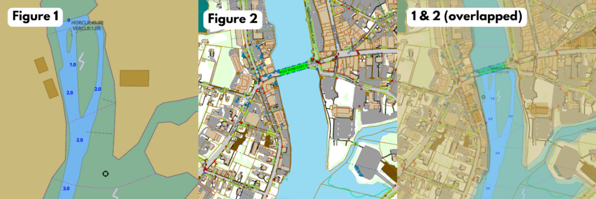 Screenshots from i-Boating online marine navigation site (figure 1) and AxisGIS (Geographic Information System) for the Town of Westport (figure 2). 