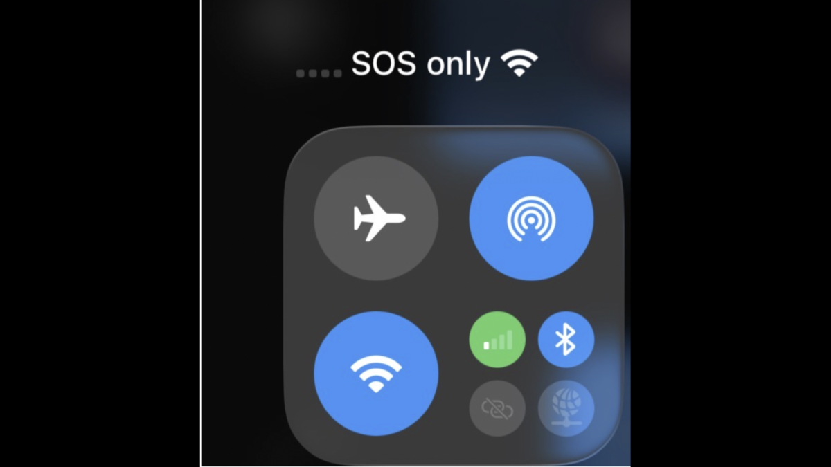 An Iphone without cell service that has the SOS feature on 