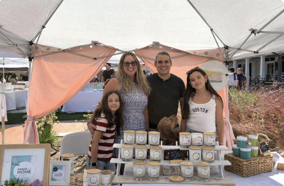 Georgina Real, owner of Real + Co, and her family.
What began as a creative outlet has turned into a thriving small business creating 100% clean body products and candles.