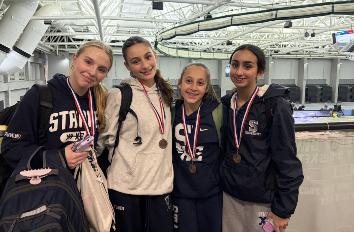 The 4x800 team, including Julia Manino ’27, Stella Tobin ’28, Layla Ghahremani ’29 and Brooklyn Nizzardo ’29, placed sixth at FCIACS!

