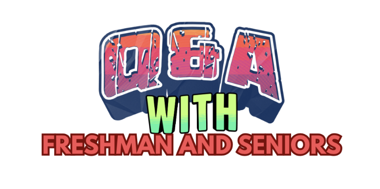 Freshman ask questions to seniors, seniors answer and give them advice.

