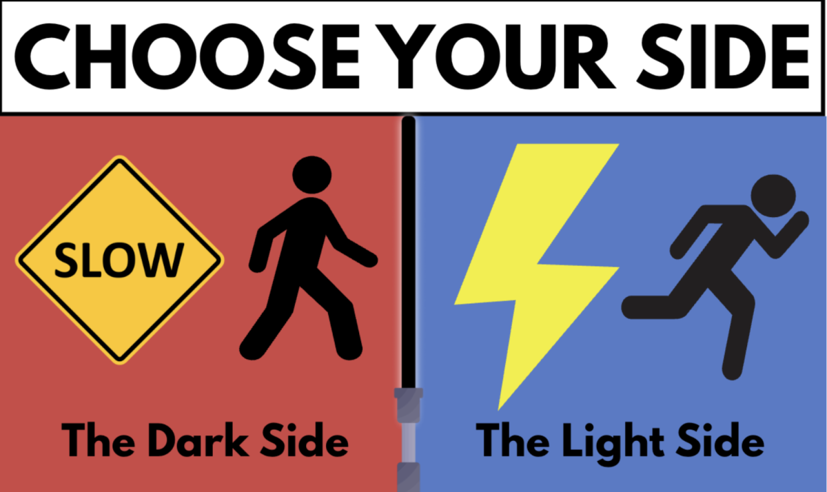 Leave the slow walking “Dark Side” and join the “Light Side” to help end slow walking in the school hallways for good.