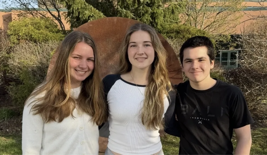 Three Staples juniors (Josie Caricato ’27, Ellie Stauder ’27 and Mehmet Madigan ’27 from left to right) selected to attend the Hwa Chong Institution Asia-Pacific Young Leaders Summit.